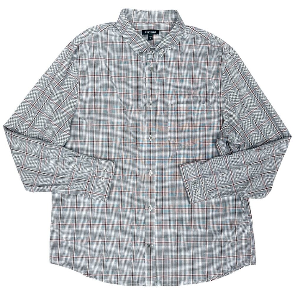 EUC Men’s EXPRESS Relaxed Fit Long Sleeve Button-Down Dress Shirt | Size L‎